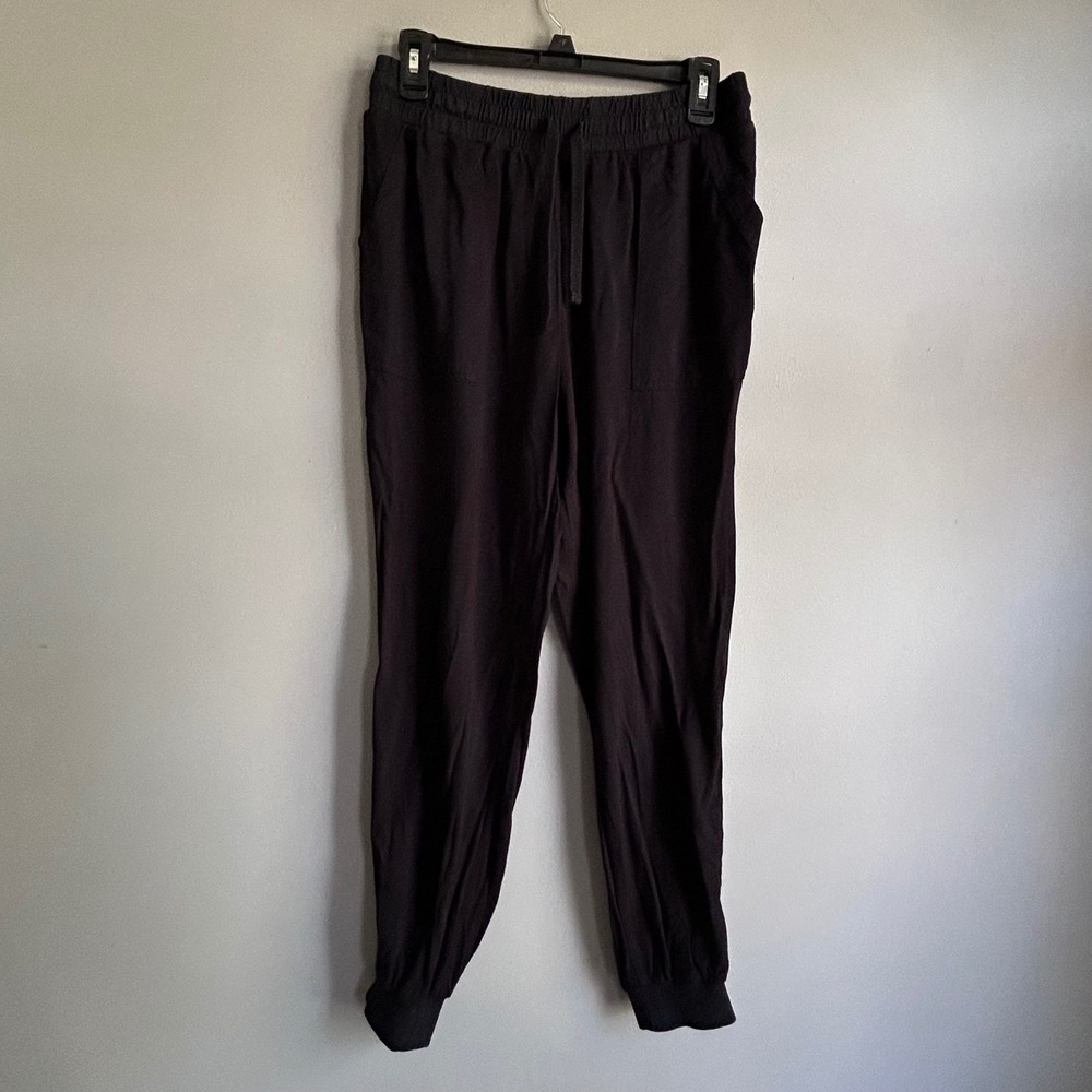 Splendid Womens Black Rayon Jogger Pants Elastic Waist Drawstring Small 1423666
